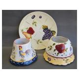Home Interiors candle shades & plate