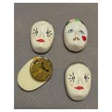 mime face mask button covers