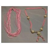 pink beaded statement necklaces