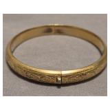 Gold hinged bangle bracelet