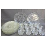 vintage Anchor Hocking 'Rain Flower' snack set