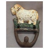 vintage hand-painted cast iron sheep wall hook