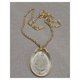 Vintage 1970s Lucite Rose Necklace