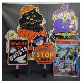 vintage plastic yard stakes Halloween decor