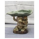 vintage Majolica-style monkey pottery