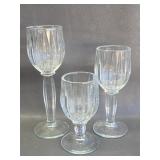 vintage clear glass pedestal votive holders
