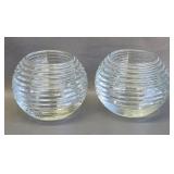 'Rings of Light' glass votive candleholders