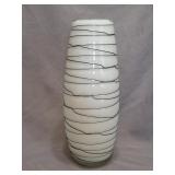 Murano-style white opalescent art glass vase