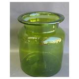 vintage green glass apothecary jar