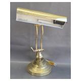 vintage polished brass adjustable banker desk lamp