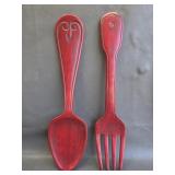 decorative red fork & spoon set Hobby Lobby