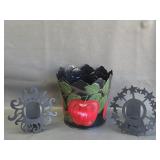 Metal Candle Holders & Apple Planter