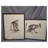 Colonial Houses, Cuba - framed prints-as is