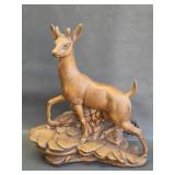 plaster deer television lamp - repaired