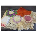 handmade crocheted lace doilies & table linens