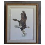 American bald eagle 1970 Hugh Hirtle signed print