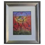 Framed Colorful abstract print signed & numbered