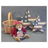Basket, flag stars, Betsy and Ross bear