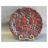 glazed art pottery apple plate