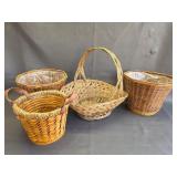 hand-woven natural material baskets
