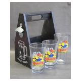 Hammered Harry's Bar glassware and caddy set