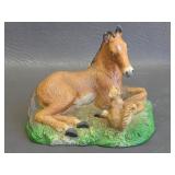 vintage Homco foal resting w/ squirrel