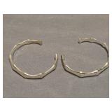Silver twig-textured cuff bracelets