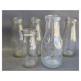glass milk bottles