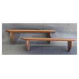Pair of wood wall shelves