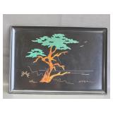 Couroc Monterey Cypress Tree Tray Signed SFB Morse