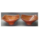 vintage Frankoma Pottery Model F34 'Rice Bowls'