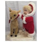 Santa's Best Animated Snow Girl & Reindeer-as is
