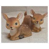 vintage Homco Baby Deer Fawn Ceramic Figurines