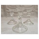Vintage Libbey Clear Glass Candlestick Holders