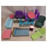 assorted collection of dollhouse furniture