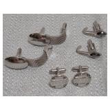 silver-tone cufflinks