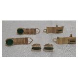 vintage gold-tone mesh wrap-around cufflinks