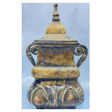 Hammered Metal Urn w/Lid