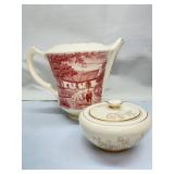 Transferware  Coffee Pot-chipped, sugar dish