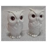 Vintage Bone China White Owl Salt & Pepper