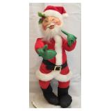 vintage Annalee cloth Santa Claus doll w/stand