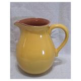 yellow-glazed ceramic pitcher - as is