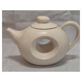 MCM speckled cream ceramic 'donut' hole teapot
