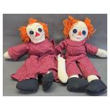 vintage handmade cloth rag dolls-as is