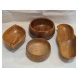 MCM carved wooden bowls
