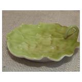 Royal Bayreuth cabbage leaf handled dish