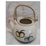 Japanese Sandstone Tea Pot Bamboo Handle