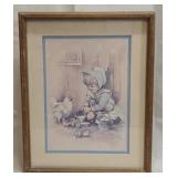'Girl Feeding Chickens' artwork by Tim Conners