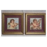 vintage Home Interiors framed cherub prints