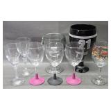 Assorted bar ware glasses